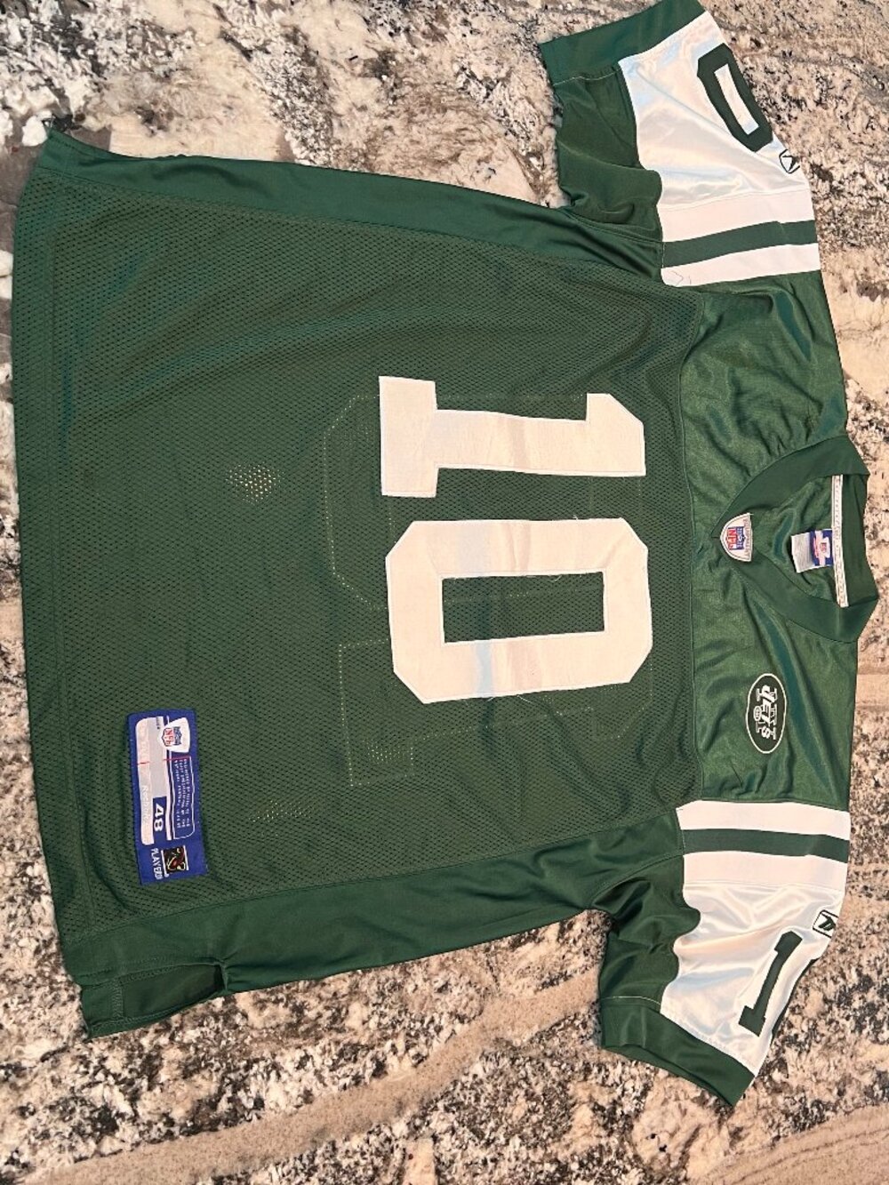 Official Reebok NFL Equipment Chad Pennington #10 New York Jets replica jersey.